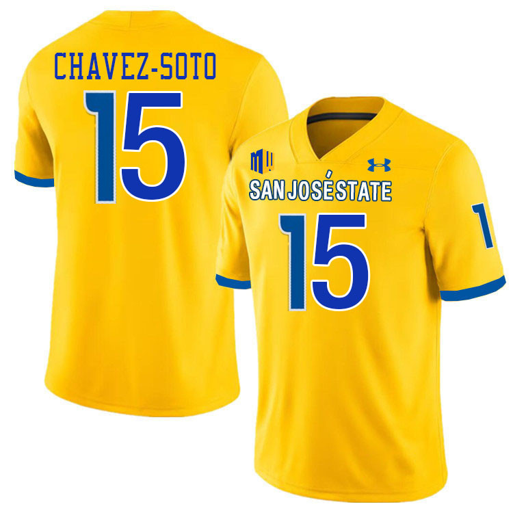 San Jose State Spartans #15 Steve Chavez-Soto College Football Jerseys,Uniforms-Gold